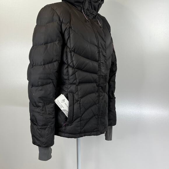 Lands End Down Quilted Puffer Jacket Hooded Black - Picture 8 of 14